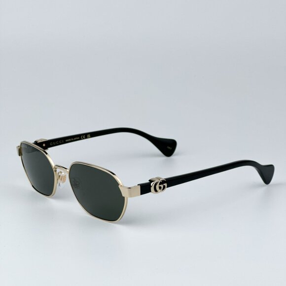Gucci GG1593S 001 BRAND NEW Sunglasses Gold Grey Geometric Unisex - Picture 1 of 15